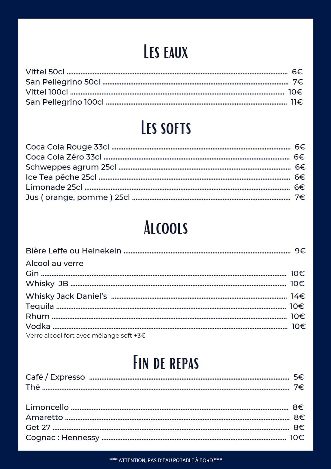 Boissons Trattoria