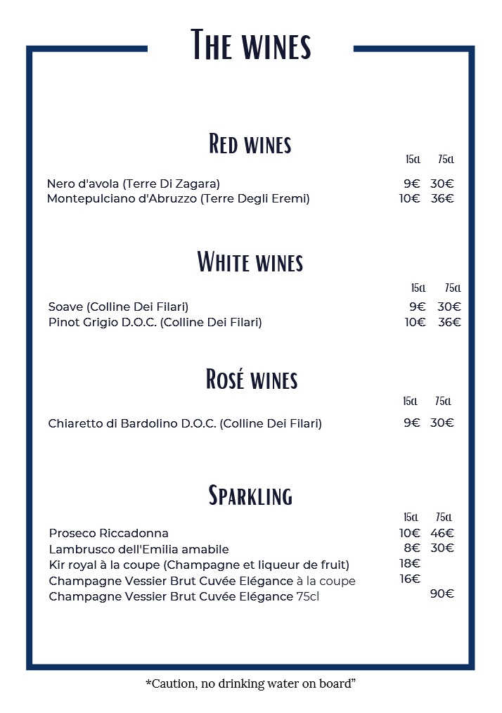 menu diner-croisière st valentin