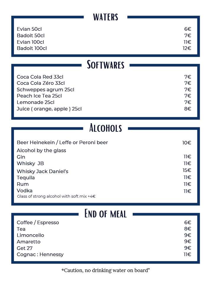 menu diner-croisière st valentin